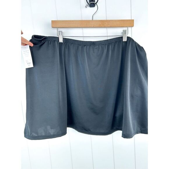 NWT Swim by CACIQUE Black Swim Skirt Size 28 built in briefs $53 - Picture 11 of 14